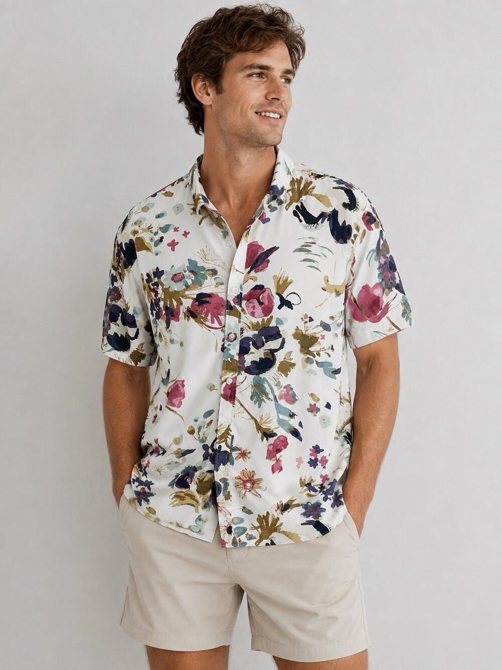 Abercrombie & Fitch Camp Shirt Men’s XL Button Down Tropical Floral Hawaiian